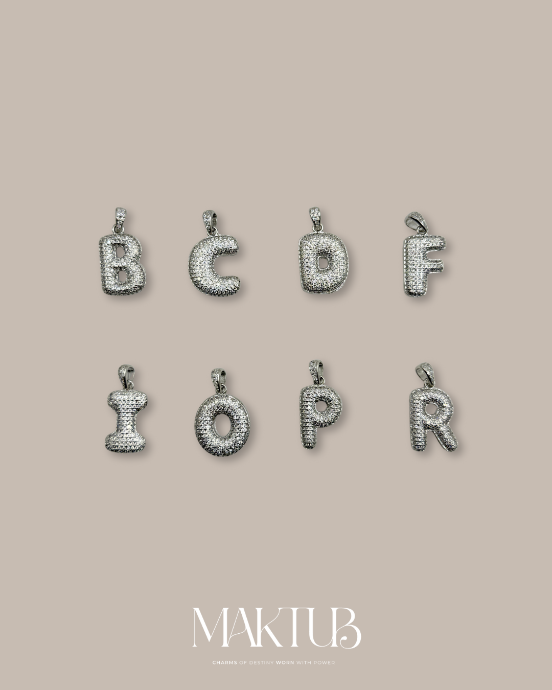 Chunky Bedazzled Letters - Silver