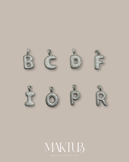 Chunky Bedazzled Letters - Silver